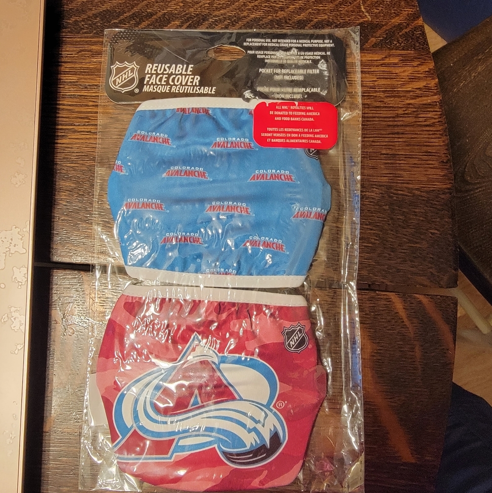 NHL Colorado Avalanche Avs Reusable Face Masks NEW